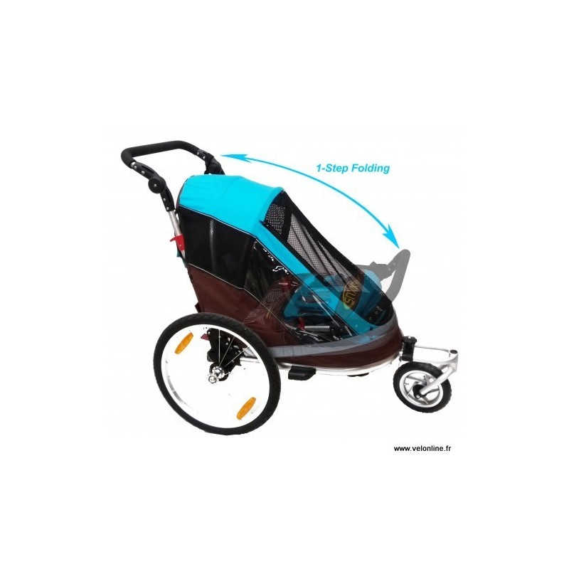 Remorque velo enfant pliable et poussette